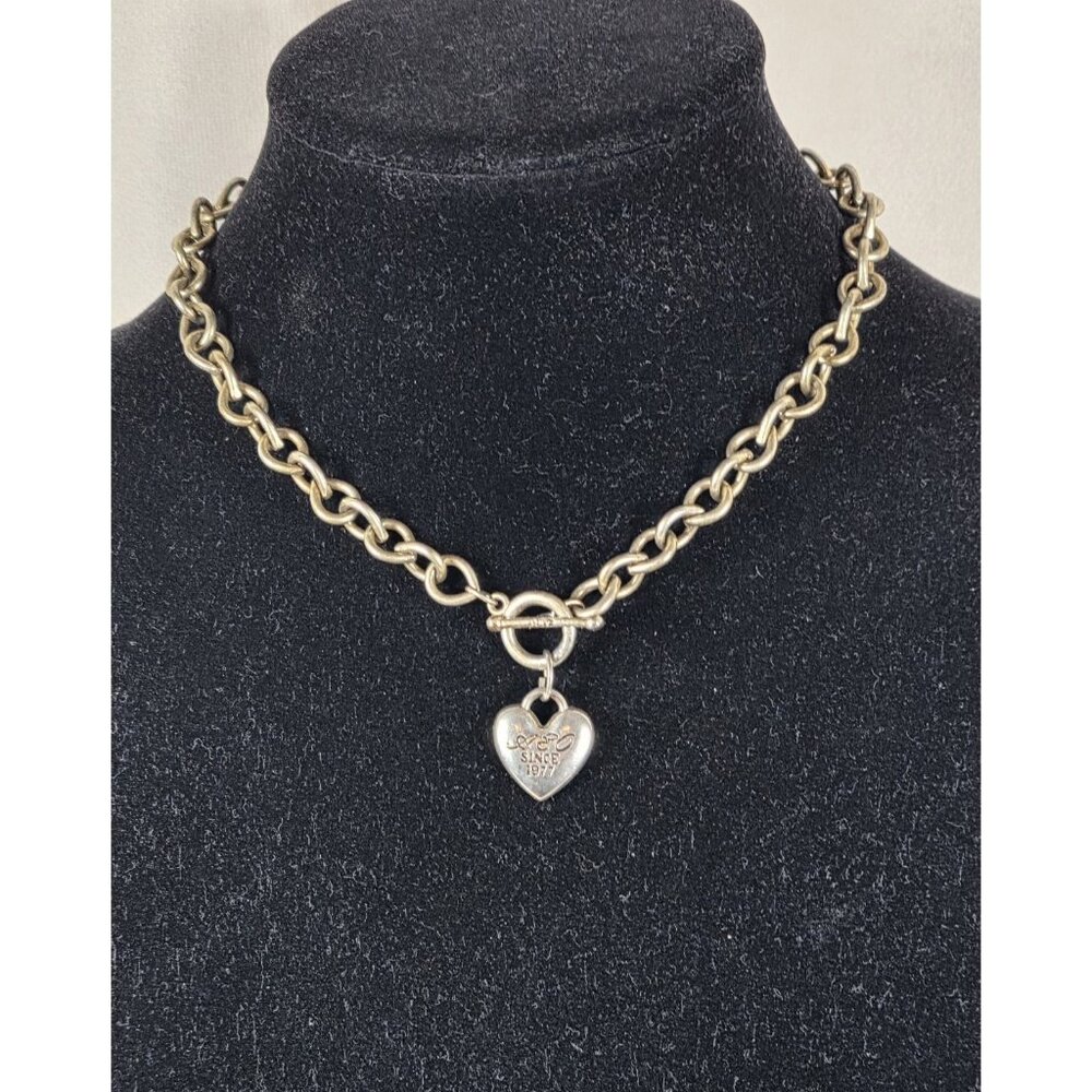 vintage AEO Gold tone heart toggle chain necklace